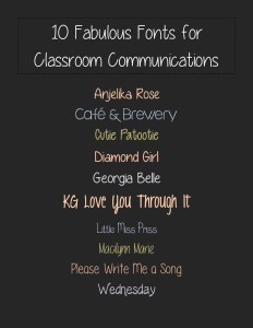Two Writing Teachers - Fabulous Fonts for Classroom Communciations