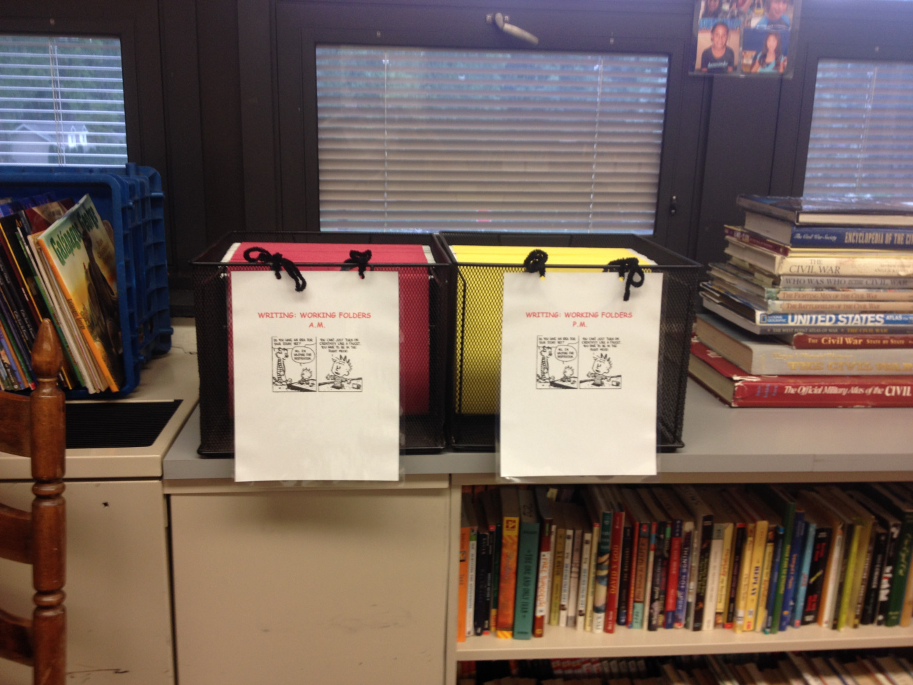 Creating Classroom Environments:  Setting up for the middle school writing workshop.